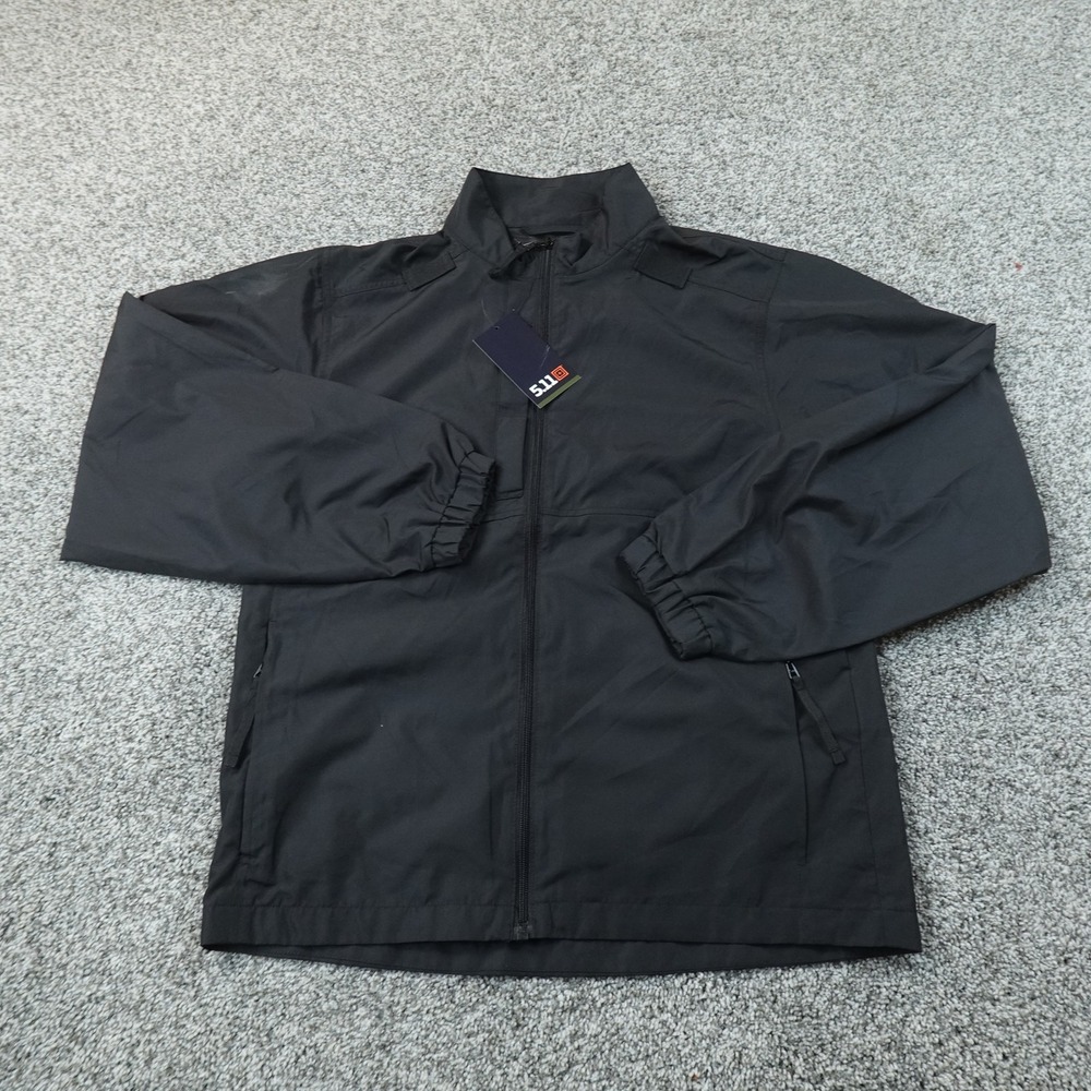 NEW 5.11 Tactical Jacket Mens S Black Packable Full Zip Windbreaker Coat Outdoor